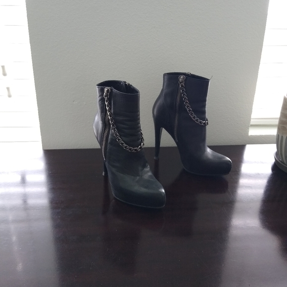 All Saints Koko black leather platform bootie size 7 - Picture 9 of 9